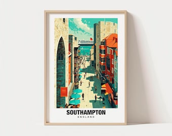 Southampton Travel Print Wall Art, Southampton - England City Print, Southampton Travel Gift, Southampton City Poster, Digital Download