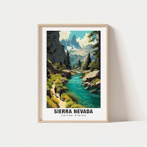Sierra Nevada Print – USA Poster, Travel Art, Mountain Scene, Snow Views, Nature Escape, Scenic Landscape, Alpine Charm, California Poster