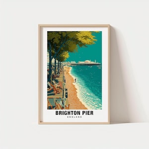 Brighton Pier Print - England Poster, Brighton Pier Views, Brighton Beach, Brighton City, England Charm, Brighton Beauty, Brighton Heritage