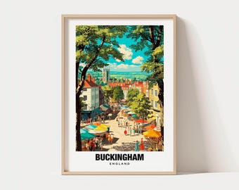 Buckingham Poster - Historic Market Town Scene