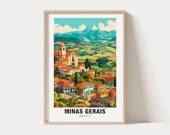 Minas Gerais Print – Brazil Poster, Scenic Views, Travel Art, Mountain Charm, Historic Towns, Cultural Beauty, Nature Escape, Brazil Art