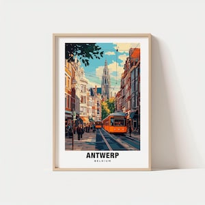 Antwerp Print – Belgium Poster, City Views, Travel Art, Historic Charm, River Scene, Urban Beauty, Cultural Vibes, Architectural Splendor