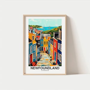 Neufundland Poster - Kanada Poster, Reise Wandkunst, Malerische Aussicht, Küsten Klippen, Eisberg Allee, Leuchtturm Dekor, Atlantik Charme, Kanada