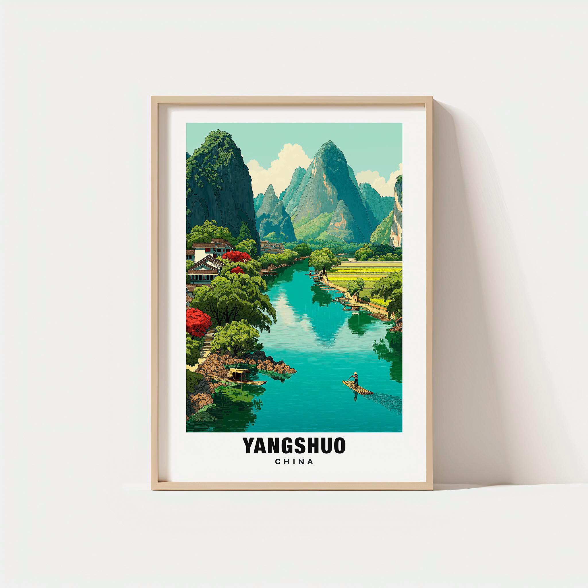 Yangshuo Print - China Poster, Yangshuo Views, Yangshuo Mountains, Yangshuo River, China Charm, Yangshuo Beauty, Yangshuo Heritage, Yangshuo