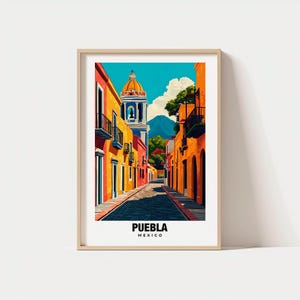 Puebla Print - Mexiko Poster, Puebla Ansichten, Puebla Kunst, Mexiko Charme, Schönheit von Puebla, Historische Stadt, Malerische Landschaft, Kulturelles Erbe