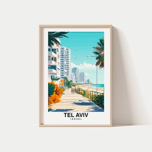 Tel Aviv Travel Print, Tel Aviv - Israel Travel Gift, Printable City Poster, Digital Download, Wedding Gift, Birthday Present, Israeli Print