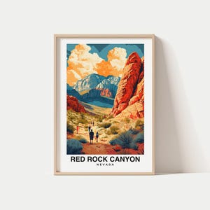 Red Rock Canyon reisprint, Red Rock Canyon - Nevada reiscadeau, afdrukbare stadsposter, digitale download, huwelijkscadeau, verjaardagscadeau
