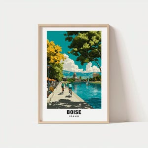 Boise Print – USA Poster, Travel Art, Urban Scene, Mountain Views, City Escape, Scenic Landscape, River Charm, Idaho Poster