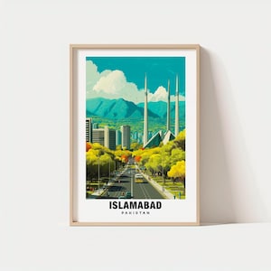 Islamabad Print – Pakistan Poster, Travel Art, Urban Scene, Mountain Views, City Escape, Scenic Landscape, Modern Charm, Capital Region