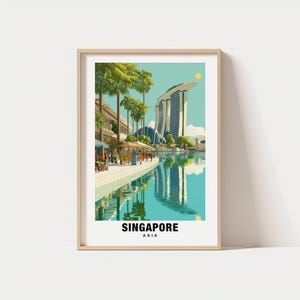 Impresión de Singapur: póster de Singapur, vistas de Singapur, horizonte de Singapur, ciudad de Singapur, encanto de Singapur, belleza de Singapur, arte de Singapur