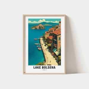 Lake Bolsena Print – Italy Poster, Scenic Views, Travel Art, Serene Waters, Volcanic Beauty, Charming Villages, Italian Escape, Lake Vibes