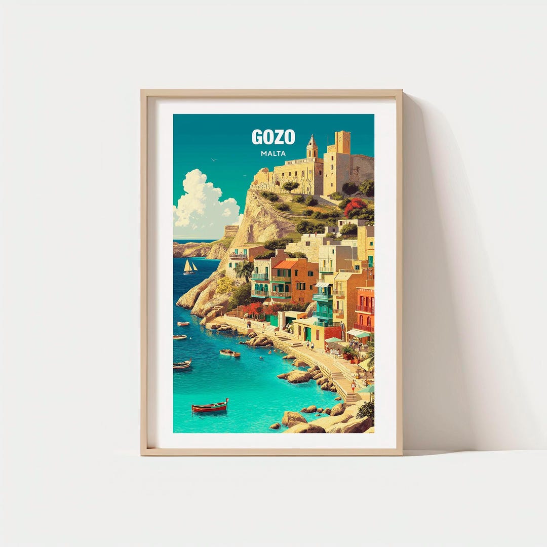 Gozo Wall Art: Malta Island Landscape - Coastal Cliffs and Blue Waters ...