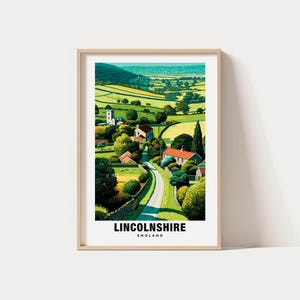 Lincolnshire Print – England Poster, Countryside Views, Travel Art, Rolling Hills, Historic Charm, Scenic Beauty, Rural Escape, English Art