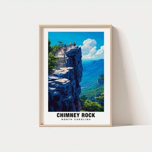 Chimney Rock Print - North Carolina Poster, Chimney Rock Views, Chimney Rock Art, North Carolina Charm, Chimney Rock Beauty, Historic Site
