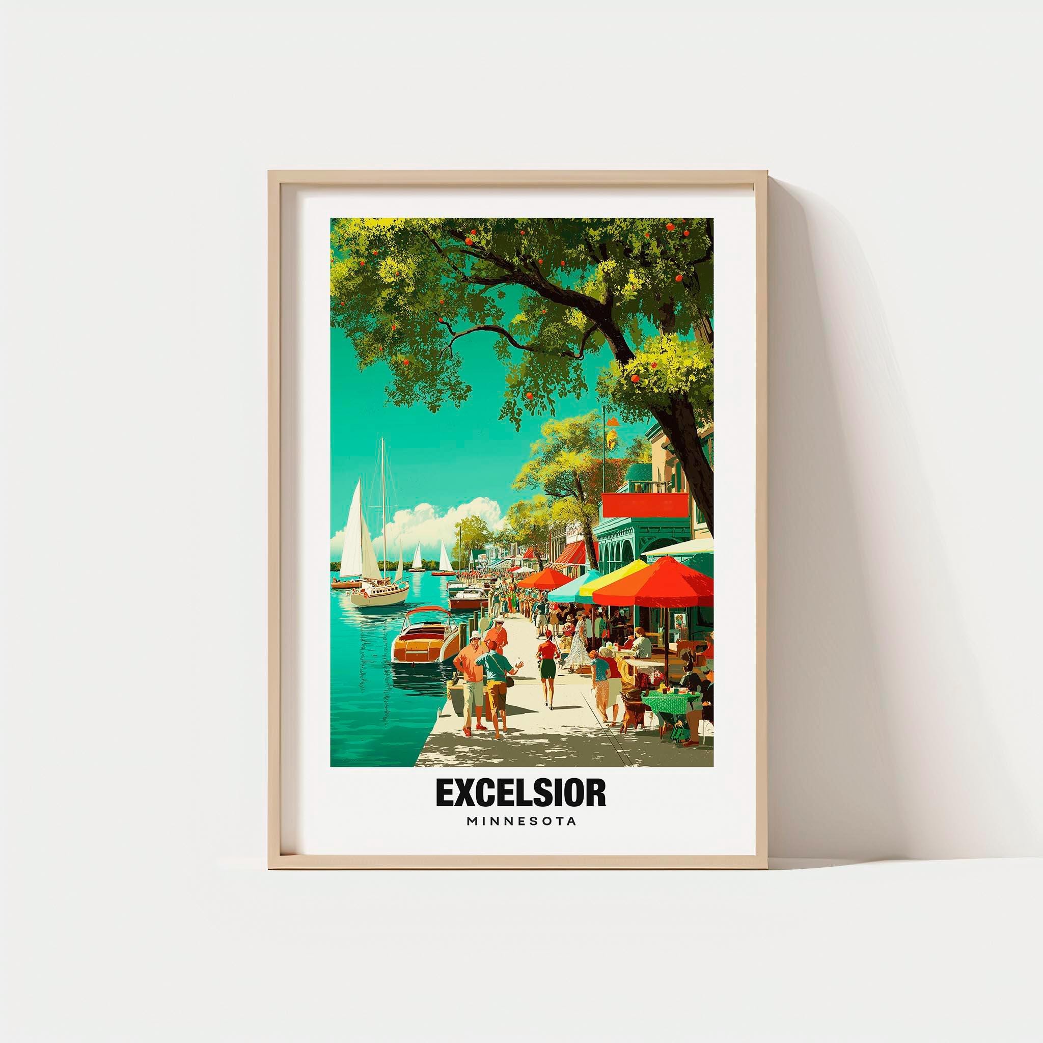 Excelsior Wall Art - Cozy Lakeside Scene From Minnesota - Etsy