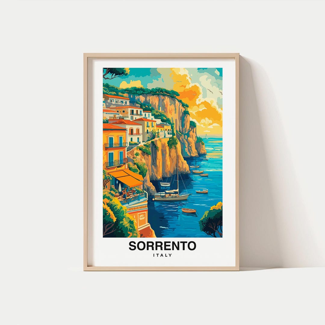 Sorrento, Italy Travel Print Wall Art, Sorrento - Italy City Print, Sorrento, Italy Travel Gift ...