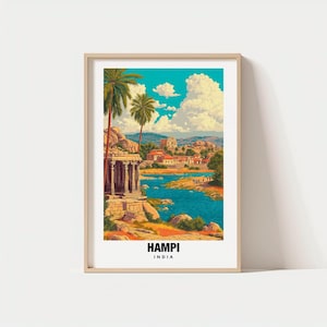 Hampi Print - India Poster, Hampi Views, Hampi Art, Ancient Ruins, Temple Scene, Historic Beauty, Local Heritage, Karnataka Travel