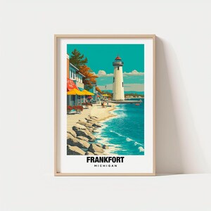 Frankfort Print - USA Poster, Frankfort Views, Frankfort Art, City Charm, Riverside Scene, Scenic Beauty, Local Heritage, Michigan Travel