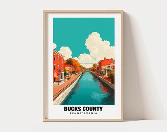 Konsttryck i Bucks County: Naturskönt landskap i Pennsylvania