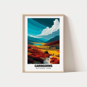 Póster del Parque Nacional Cairngorms, Escocia - Impresión de Escocia, Regalo de viaje al Parque Nacional Cairngorms, Regalo del Parque Nacional Cairngorms