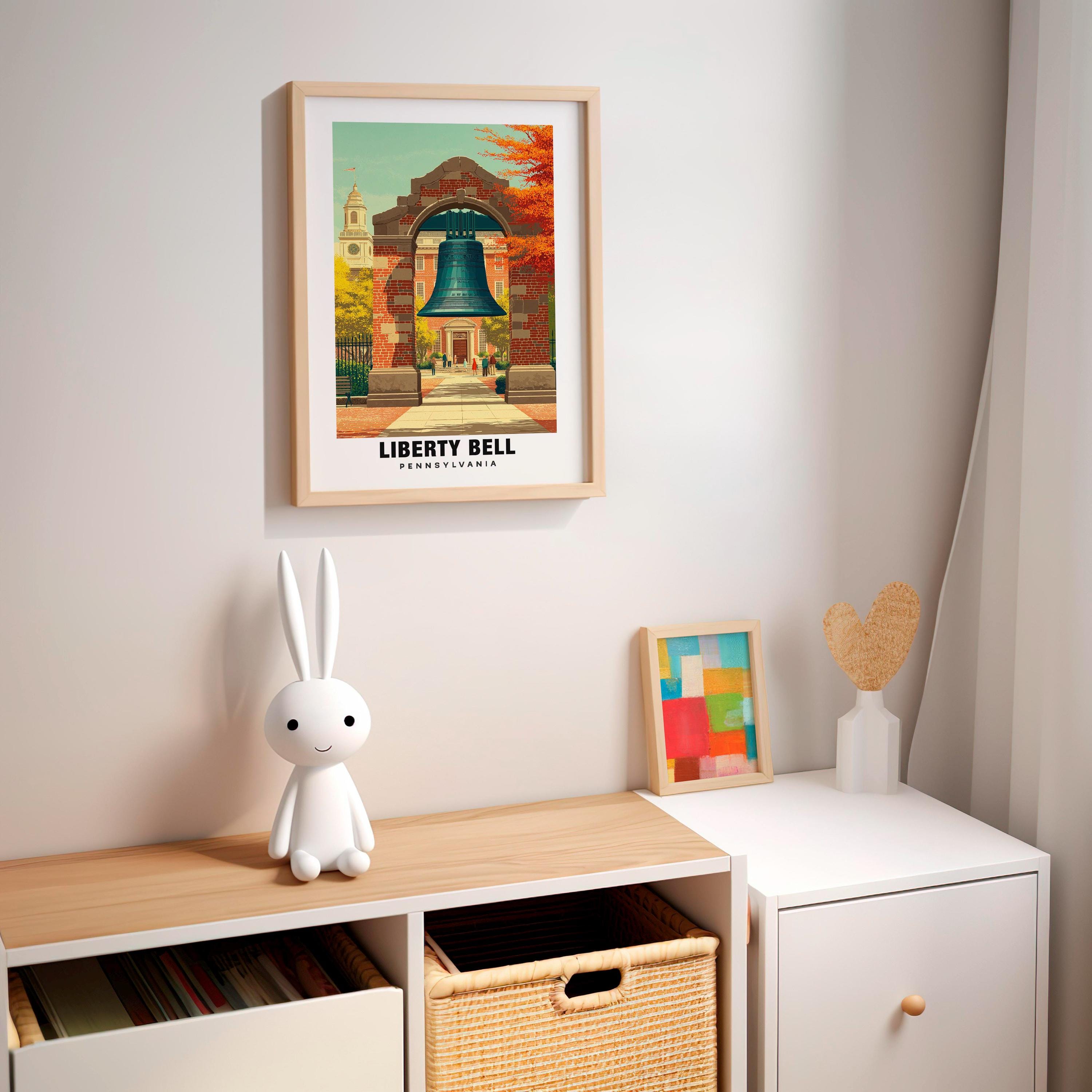 Liberty Bell Poster: Iconic Philadelphia Landmark - Digital Print