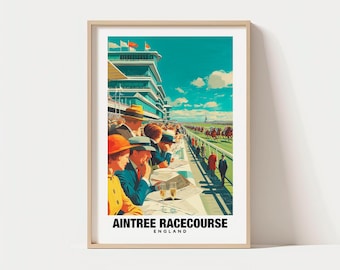 Impresión digital del hipódromo de Aintree, Grand National, Liverpool (varios tamaños)