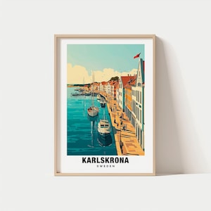 Impressão de Karlskrona - Pôster da Suécia, Vistas de Karlskrona, Arte de Karlskrona, Charme da Suécia, Beleza de Karlskrona, Karlskrona histórica, Suécia cênica