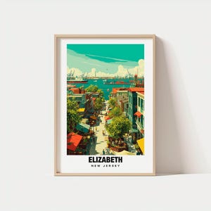 Elizabeth Print - USA Poster, Elizabeth Views, Elizabeth Art, City Charm, Historic Scene, Scenic Beauty, Local Heritage, New Jersey Travel