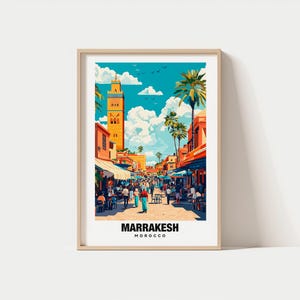 Impresión de Marrakech - Póster de Marruecos, Vistas de Marrakech, Medina de Marrakech, Zocos de Marrakech, Encanto de Marruecos, Belleza de Marrakech, Patrimonio de Marrakech