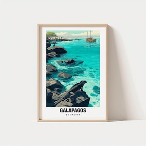 Galapagos Travel Print Wall Art, Galapagos - Equator City Print, Galapagos Travel Gift, Galapagos City Poster, Digital Download, Travel Gift