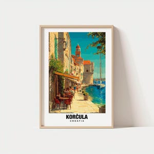 Korčula Old Town Travel Print Wall Art, Korčula - Croatia City Print, Korčula Old Town Travel Gift, Korčula Old Town Poster, Travel Gift