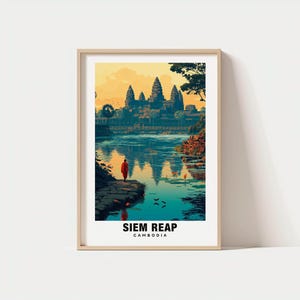 Siem Reap Travel Print Wall Art, Cambodia - Cambodia Print, Siem Reap Travel Gift, Siem Reap Poster, Digital Download, Cambodia Heritage
