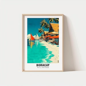 Stampa di Boracay - Poster delle Filippine, Viste di Boracay, Arte di Boracay, Fascino delle Filippine, Bellezza di Boracay, Patrimonio costiero, Paesaggio panoramico, Spiaggia