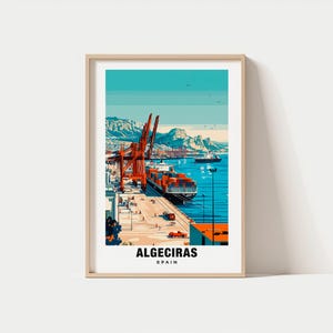 Impresión de Algeciras - Póster de España, Vistas de Algeciras, Arte de Algeciras, Encanto de España, Belleza de Algeciras, Ciudad Costera, Paisaje escénico, Arte cultural