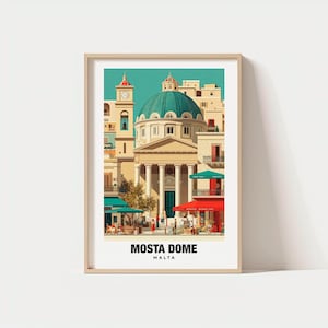 Mosta Dome Travel Print: Malta Landmark Wall Art