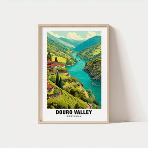 Douro Valley Print – Portugal Poster, River Views, Travel Art, Vineyards Charm, Scenic Beauty, Wine Region Escape, Rolling Hills, Portugal