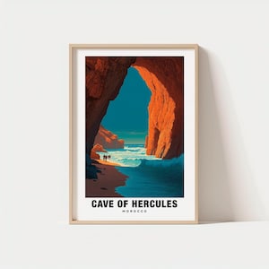 Cave of Hercules Print – Morocco Poster, Scenic Views, Travel Art, Ancient Site, Coastal Charm, Historic Ruins, Mediterranean Escape, Africa