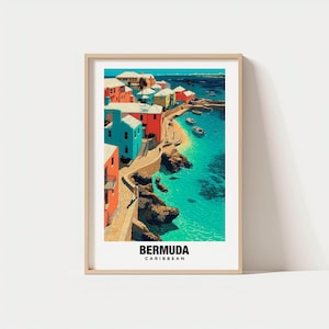 Bermuda Travel Print, Bermuda - North Atlantic Travel Gift, Printable City Poster, Digital Download, Wedding Gift, Birthday Present Poster