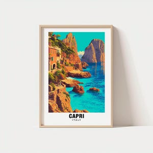 Capri Travel Art Print - Middellandse Zeezicht