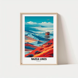 Nazca Lines Travel Print Wall Art, Nazca - Peru City Print, Nazca Lines Travel Gift, Nazca Lines Poster, Digital Download, Travel Gift