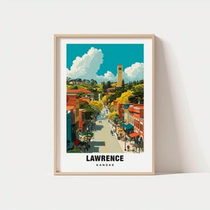 Lawrence Print - USA Poster, Lawrence Views, Lawrence Art, Kansas Charm, City Scene, Skyline Beauty, Local Heritage, USA Travel, Lawrence
