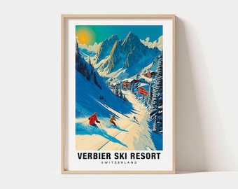 Verbier Ski Resort Print - Switzerland Poster, Verbier Views, Verbier Ski, Verbier Mountains, Switzerland Charm, Verbier Beauty, Verbier Art