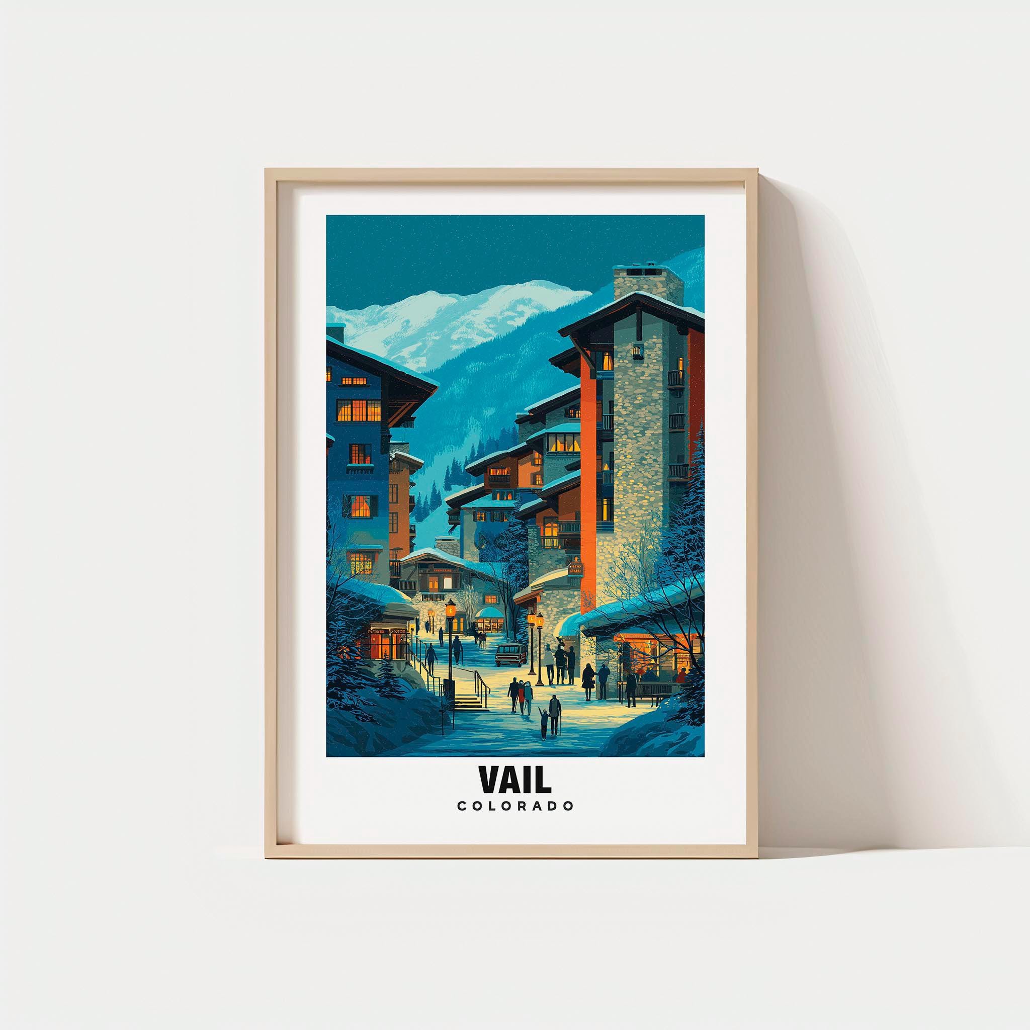 Vail Travel Print Wall Art, Vail - Colorado City Print, Vail Travel Gift, Vail City Poster, Digital Download, Travel Gift, Vail Home Decor