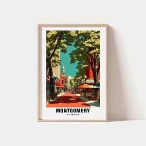 Montgomery Print - Alabama Poster, Reisekunst, Stadt Szene, Historische Ansichten, Urbane Landschaft, Malerischer Charme, Kulturelle Flucht