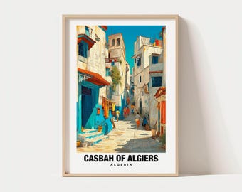 Casbah Of Algiers Travel Print Wall Art, Algiers - Algeria City Print, Digital Download, Travel Gift, Wall Art, African Culture, Algeria Art