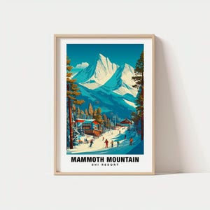 Mammoth Mountain Ski Resort Travel Print - California Travel Gift, Printable City Poster, Digital Download, Birthday Present, Ski Resort Art