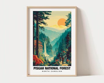Pôster de viagem de Pisgah: Vistas da floresta e da montanha (Download digital)