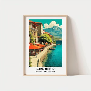 Lake Ohrid Print - North Macedonia Poster, Lake Ohrid Views, Ohrid Art, Balkan Charm, Ohrid Beauty, Scenic Landscape, Cultural Heritage