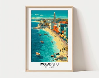 Mogadishu Travel Print, Mogadishu - Somalia Travel Gift, Printable City Poster, Digital Download, Wedding Gift, Birthday Present, Somali Art