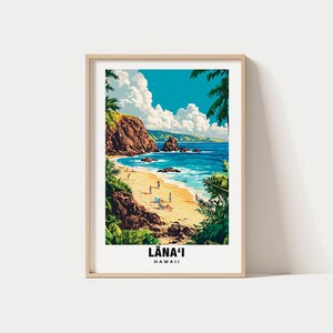 Impression Lanai d'Hawaï - affiche des États-Unis, vues du Lanai, plages du Lanai, île du Lanai, charme d'Hawaï, beauté du Lanai, patrimoine du Lanai, Art du Lanai, impression des États-Unis